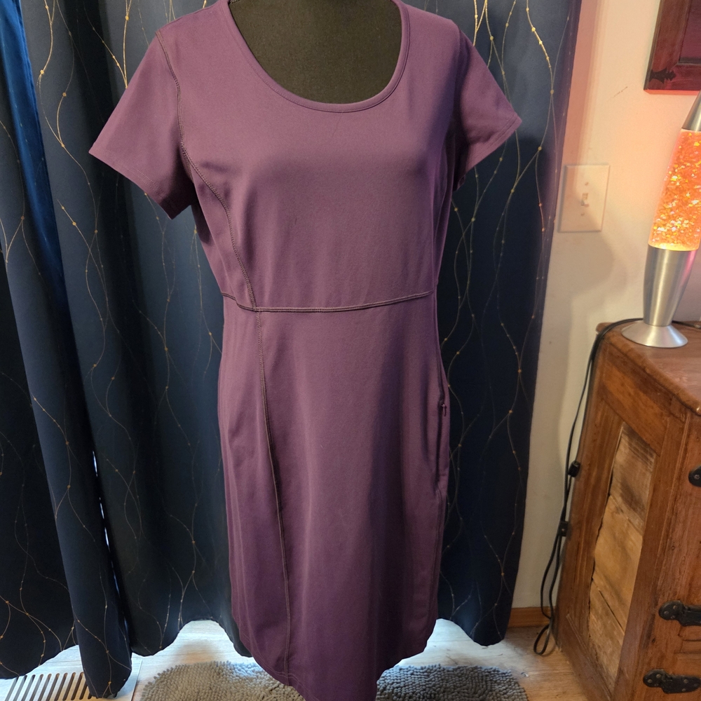 Duluth Trading Co Purple Midi Dress